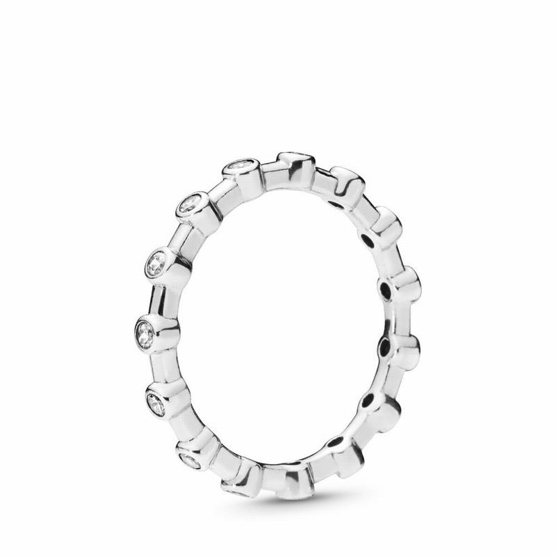 Pandora Australia Dazzling Dots Stackable Ring - Sterling Silver | EVBMCQ261